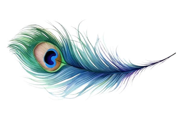 A feather gently falling toward open palms