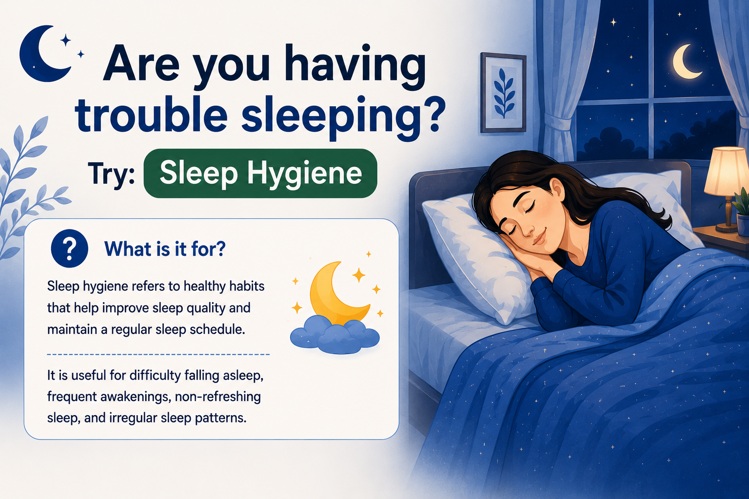 A calm bedroom scene representing healthy sleep routines